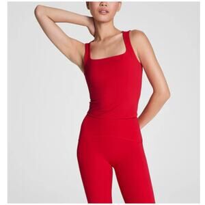 SPANX Women's Red BoostUp Square Neck Shelf Tank Top Size S